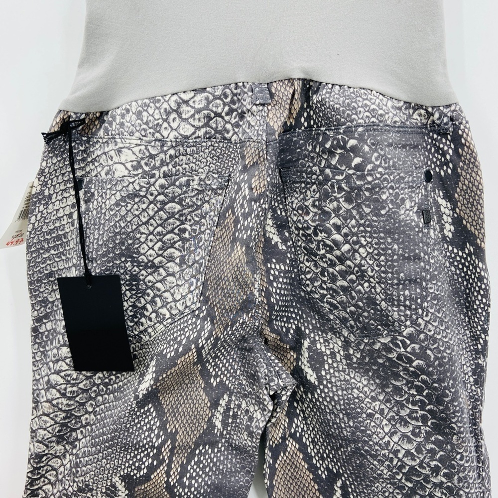 NWT GENETIC Stem Gray White Snakeskin Animal Print Maternity Skinny Pants - Picture 5 of 6